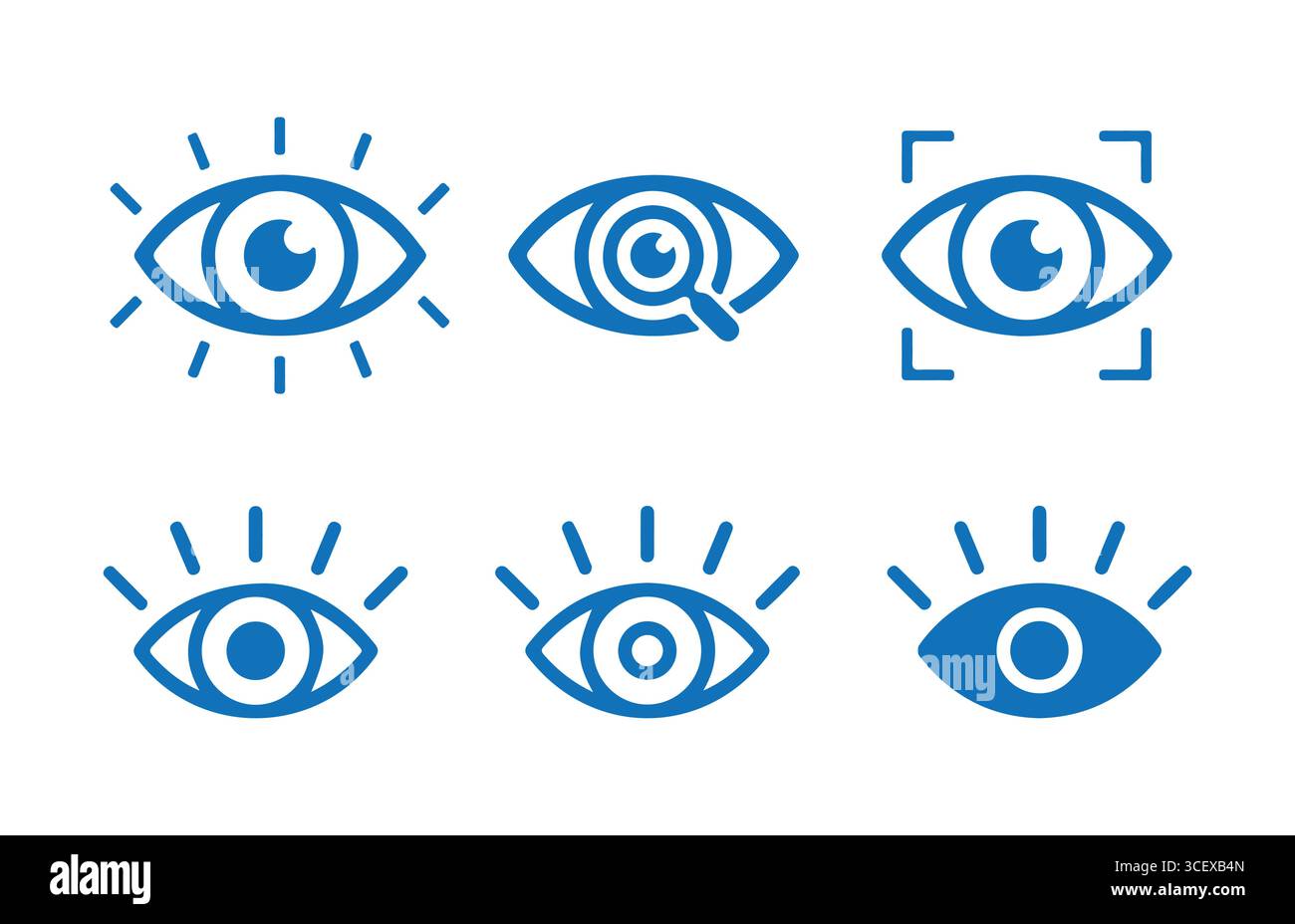 Eye icon set. Open eyes icon vector. A view or visibility symbol ...