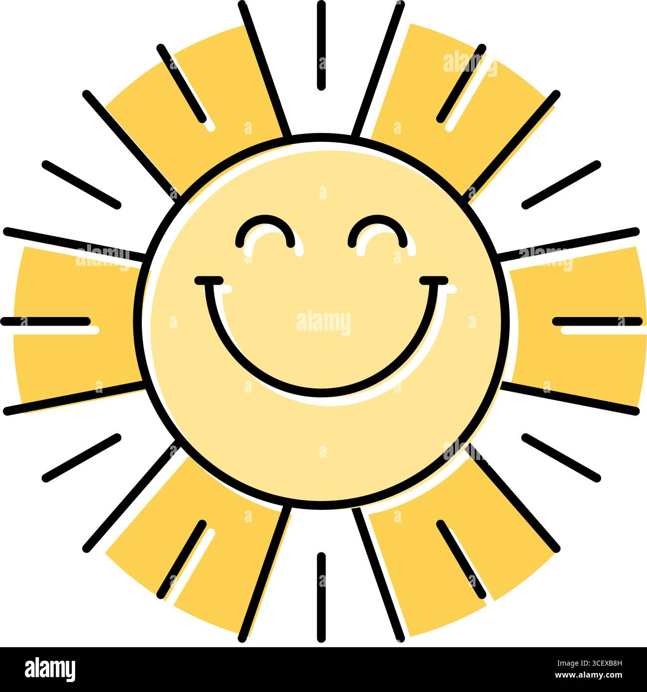 happy rays cute sun character color icon vector illustration Stock ...
