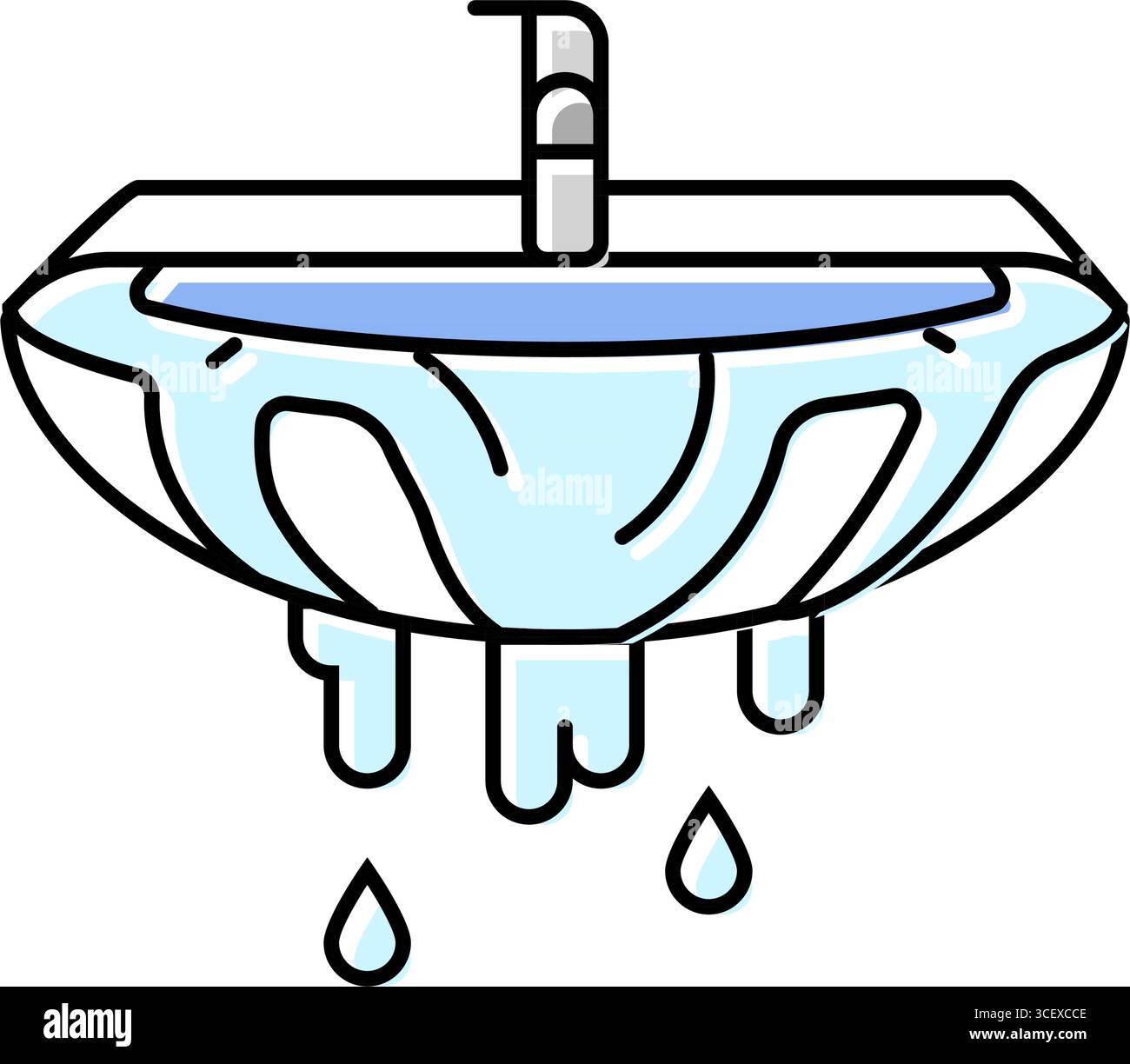 overflowing sink color icon vector illustration Stock Vector Image ...