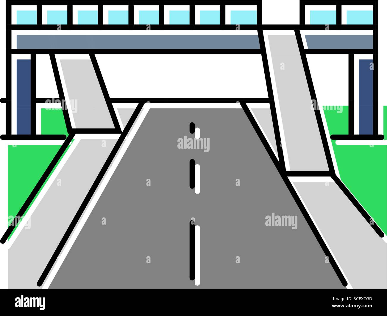 Pedestrian overpass ramp Cut Out Stock Images & Pictures - Alamy