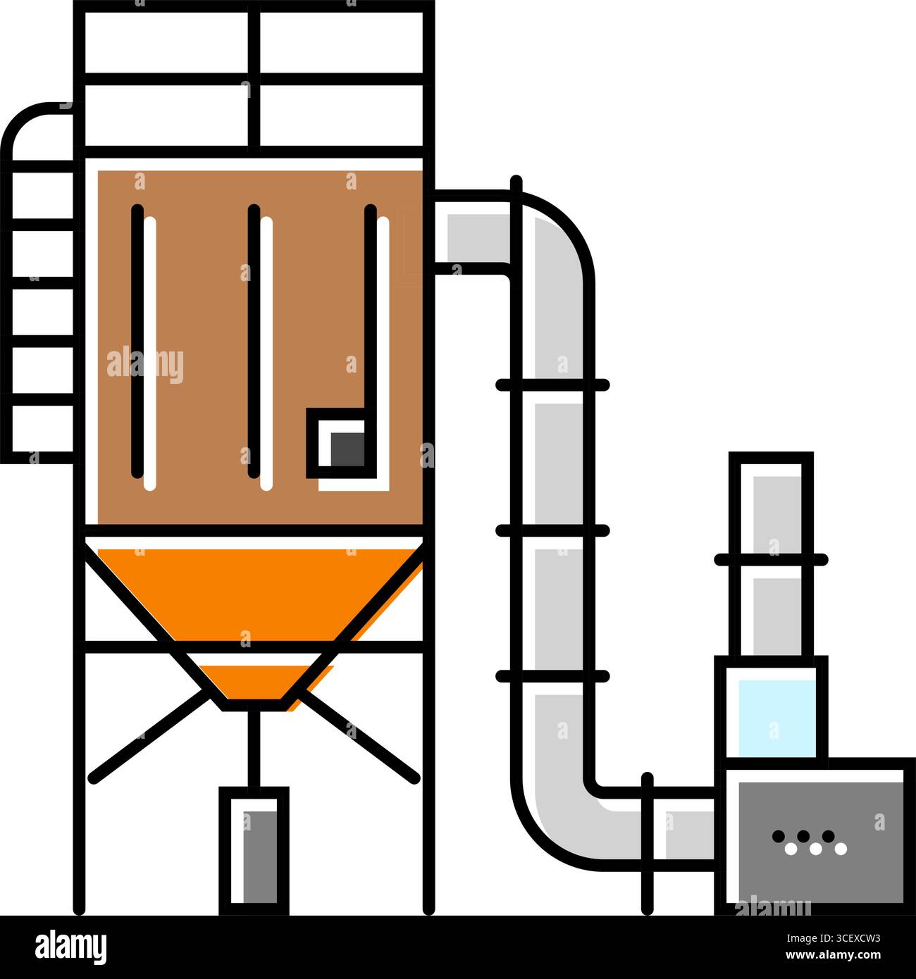 dust collector system cement production color icon vector illustration ...