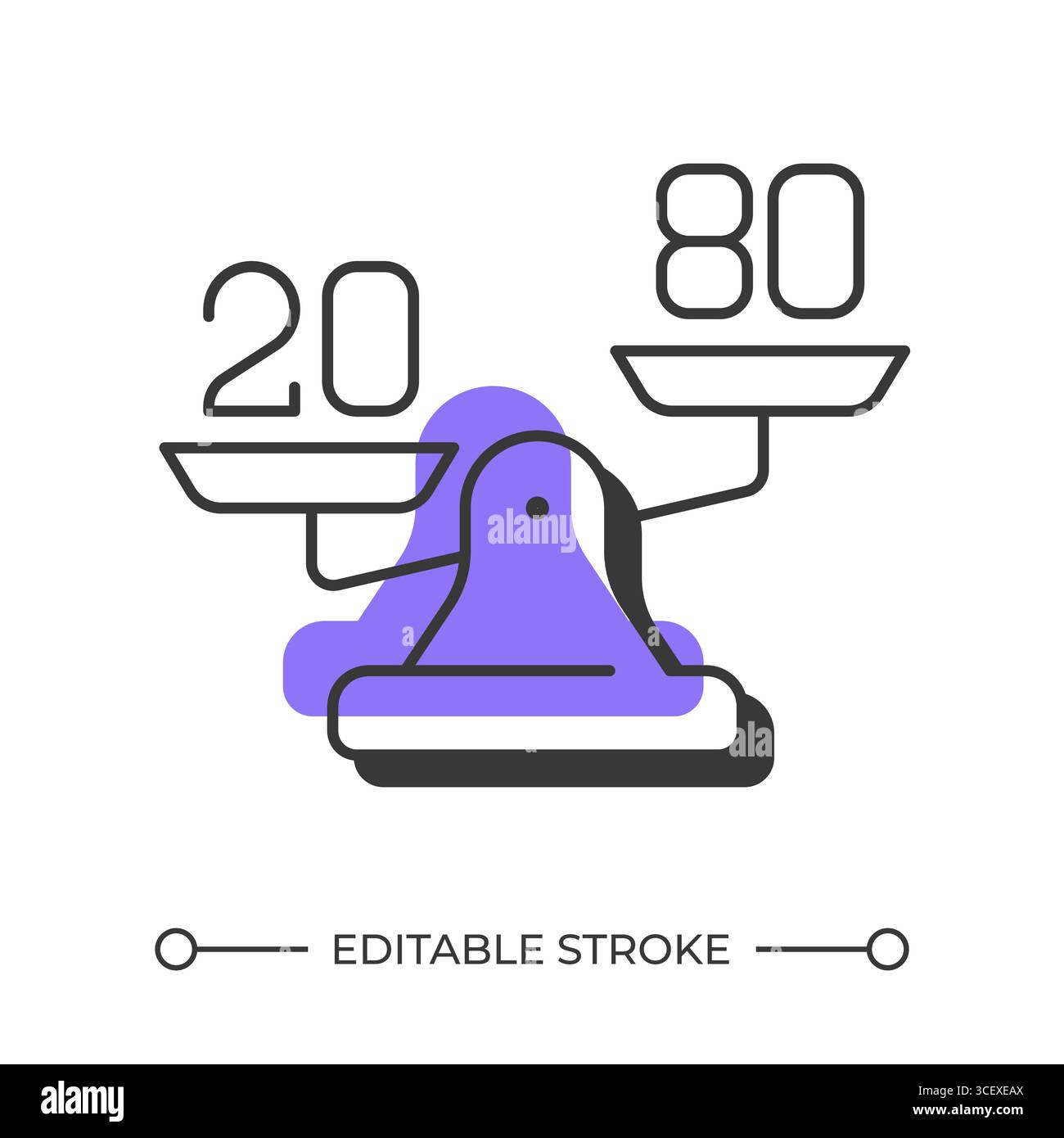Scales imbalance offset shadow line icon Stock Vector