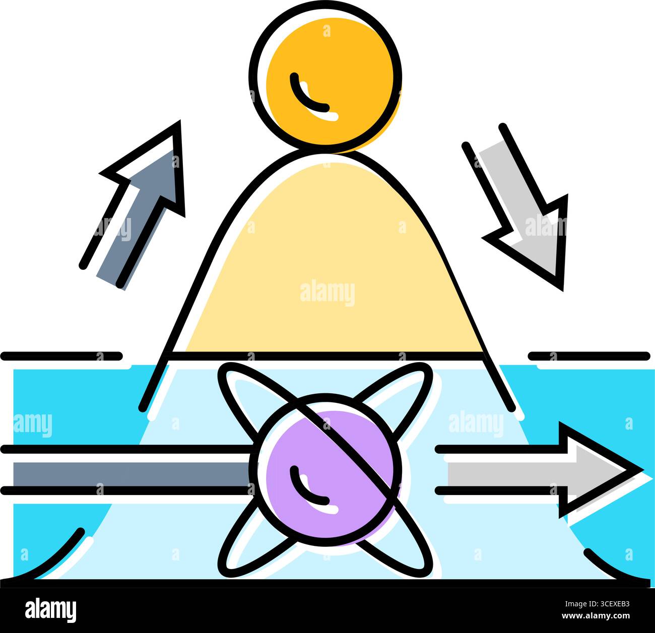 tunneling quantum computer color icon vector illustration Stock Vector ...