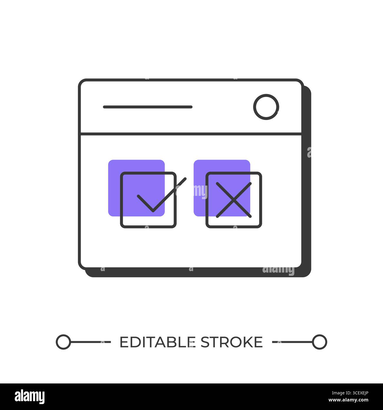 Marketing survey offset shadow line icon Stock Vector