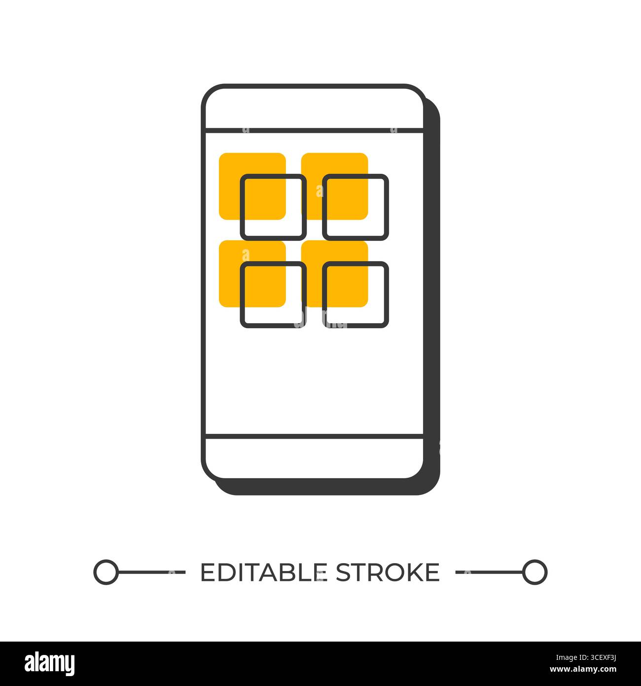 Software application offset shadow line icon Stock Vector