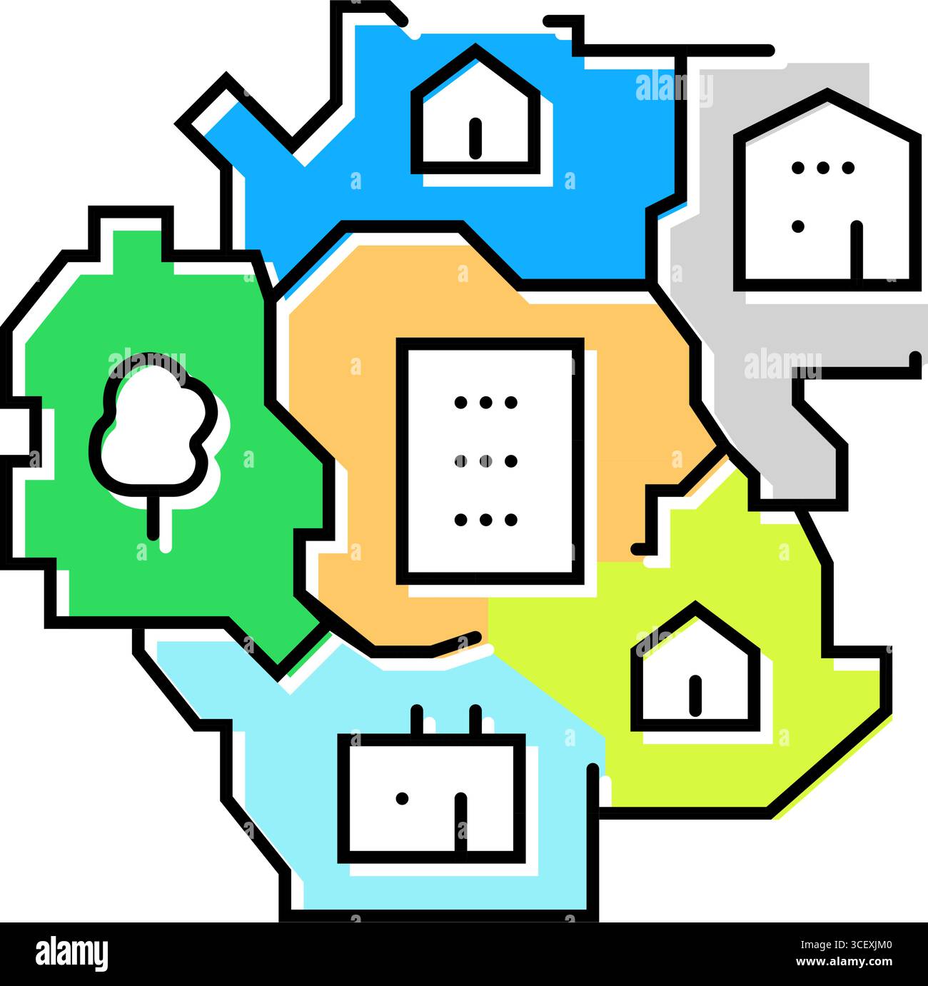 urban planning blueprint color icon vector illustration Stock Vector ...