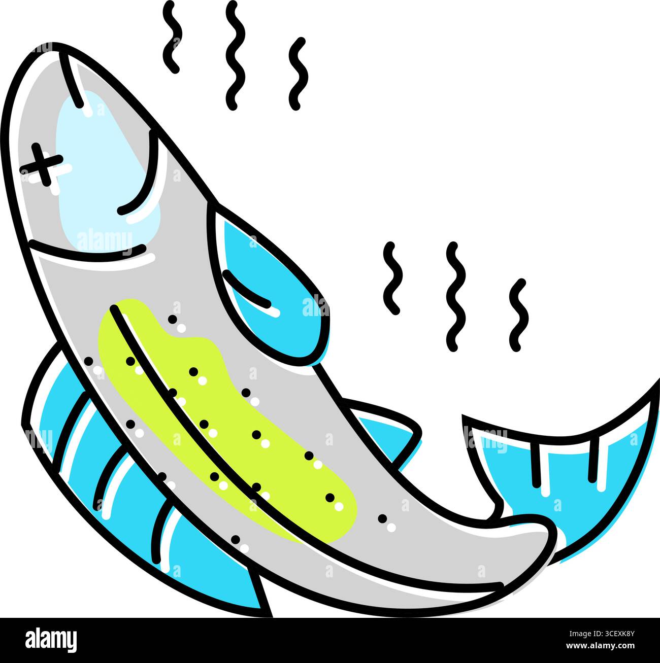 poisoned fish color icon vector illustration Stock Vector Image & Art ...