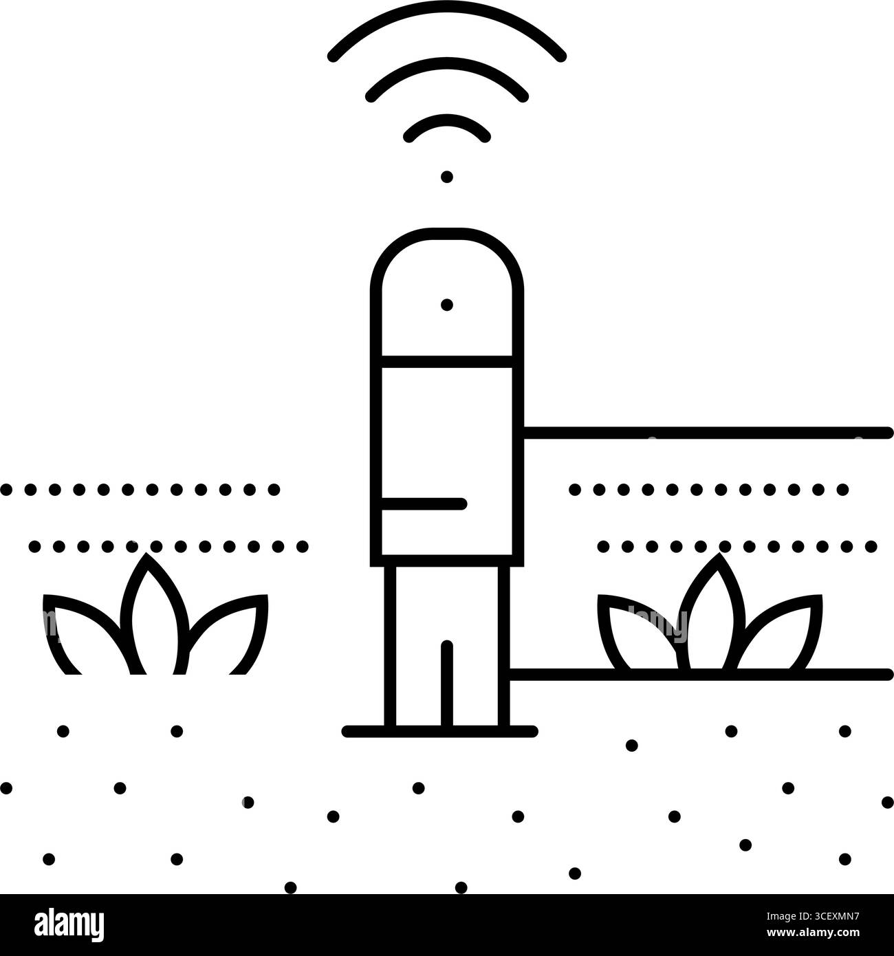 plant sensor agri tech line icon vector illustration Stock Vector Image ...