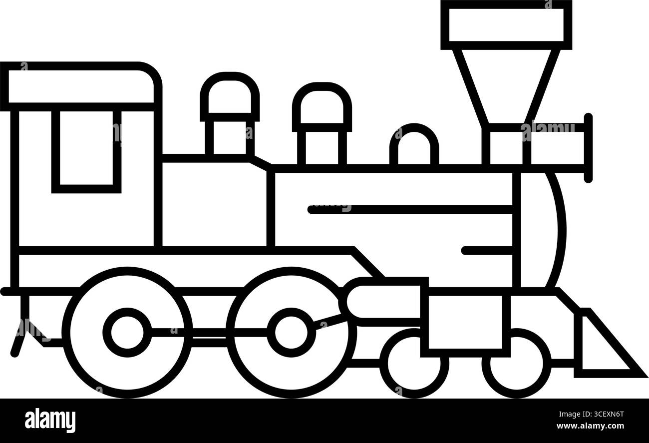 steam locomotive industry line icon vector illustration Stock Vector ...