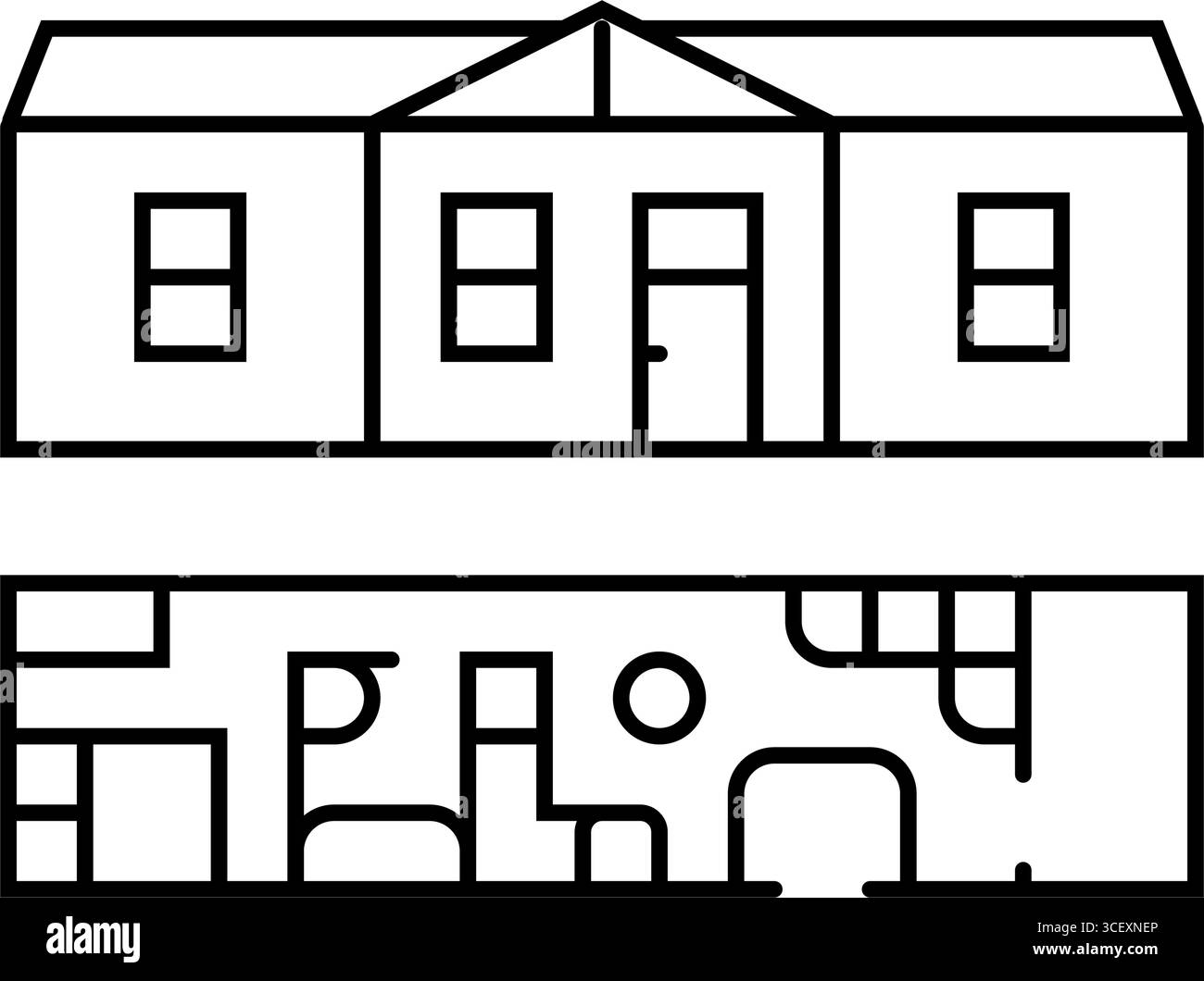 single wide trailer mobile home line icon vector illustration Stock ...