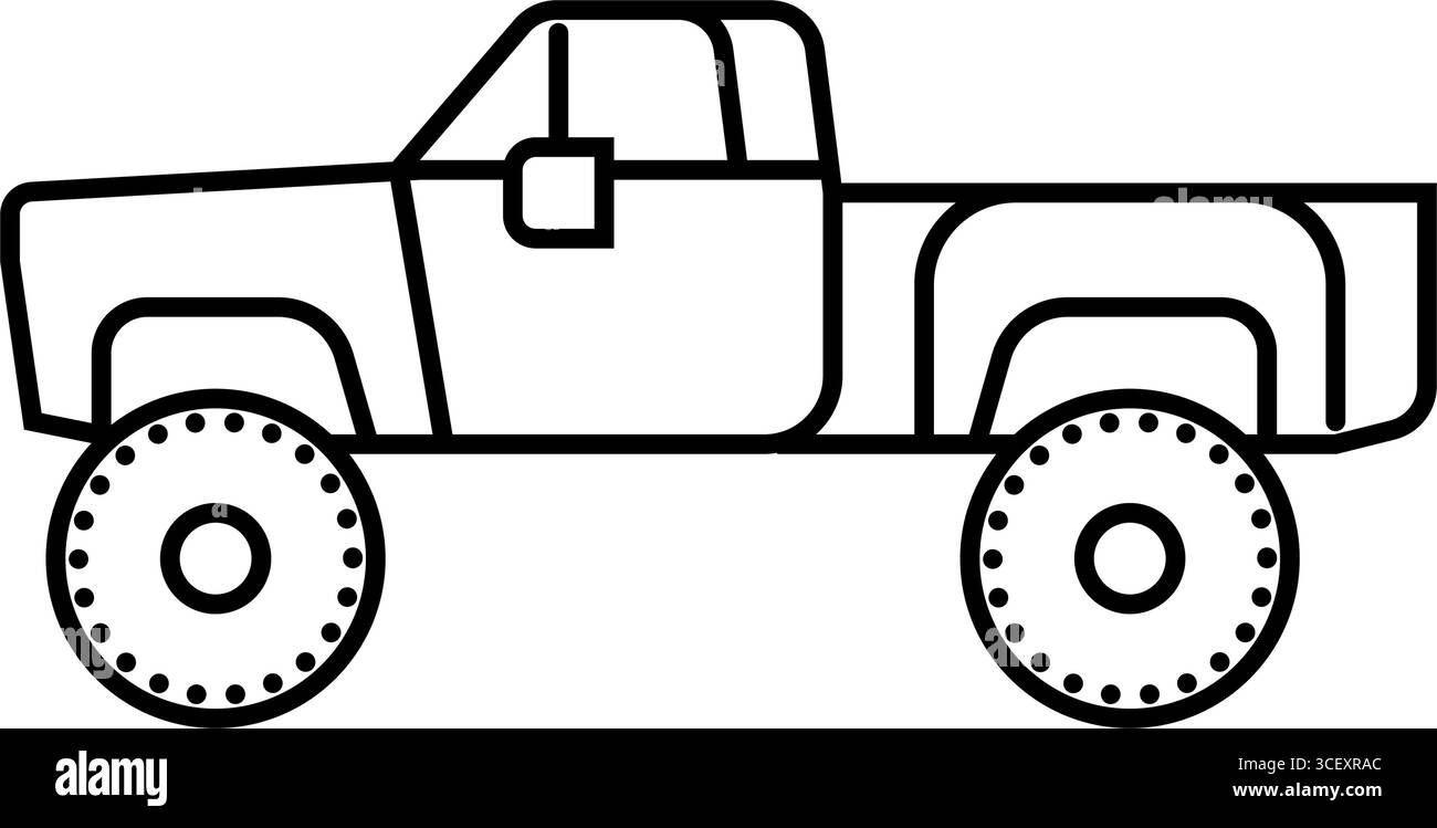 truck oversized tires redneck line icon vector illustration Stock ...