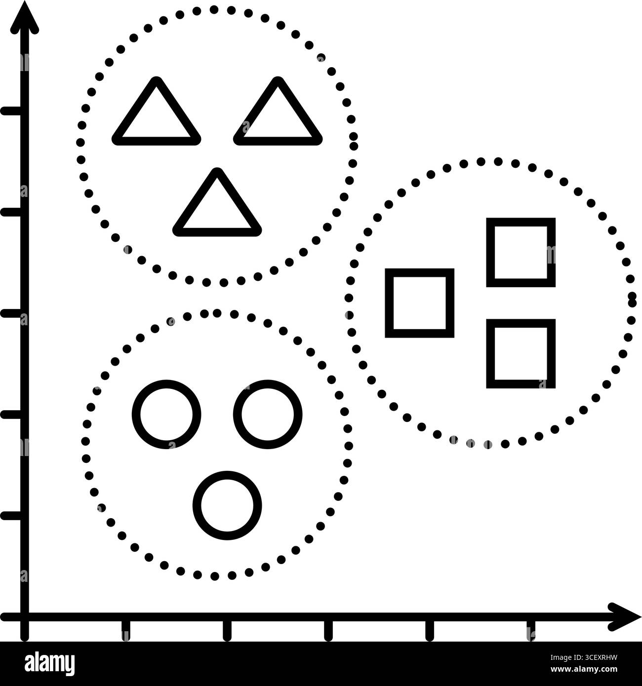 unsupervised learning machine line icon vector illustration Stock ...