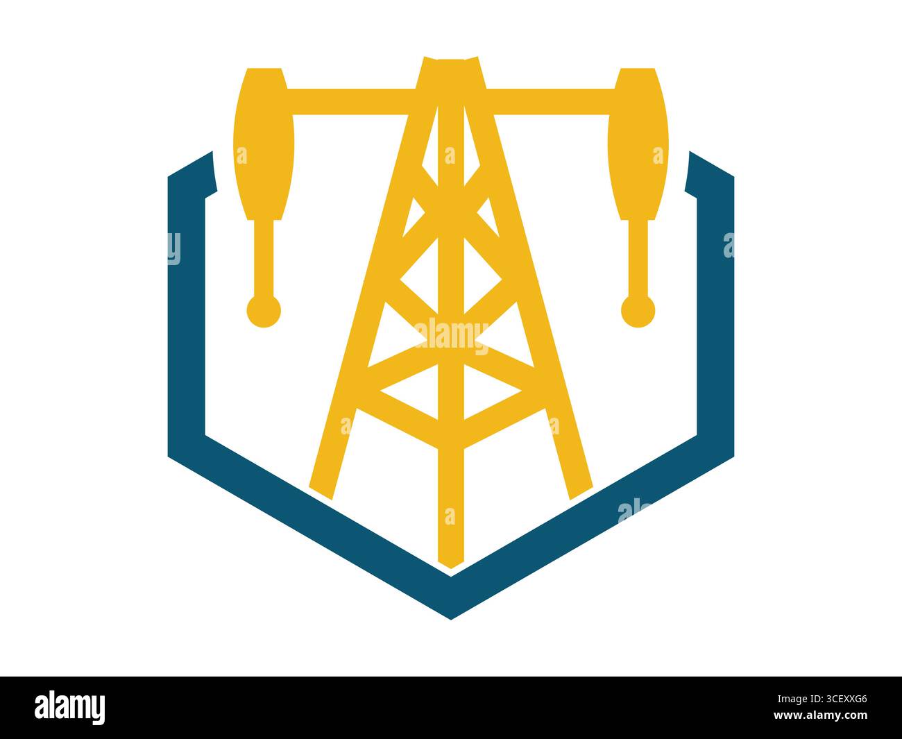 High quality energy drilling icon vector illustration. Perfect for oil, gas, petroleum, mining, renewable energy, engineering, industrial, and environ Stock Vector