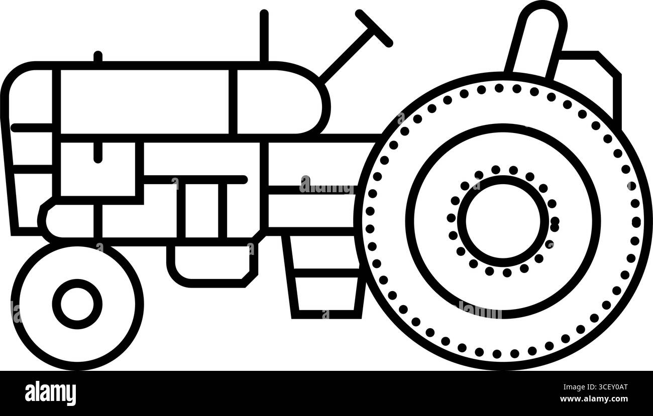 tractor redneck line icon vector illustration Stock Vector Image & Art ...