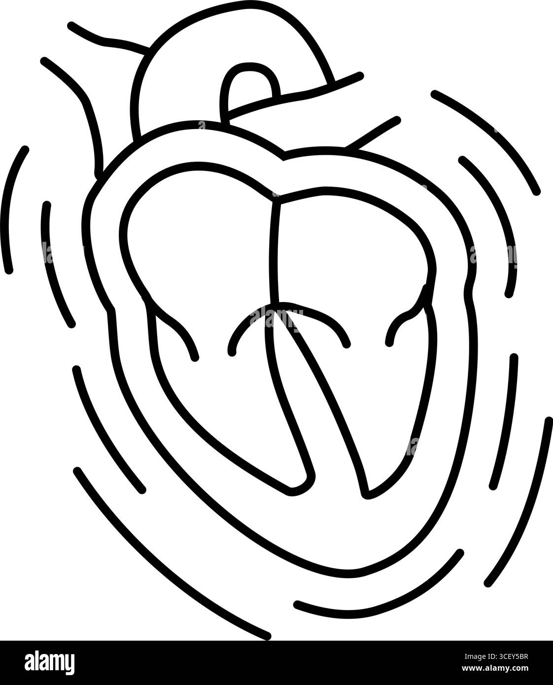 endocarditis cardiology disease line icon vector illustration Stock ...