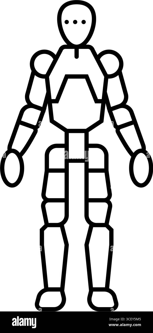 humanoid robot social robotics line icon vector illustration Stock ...