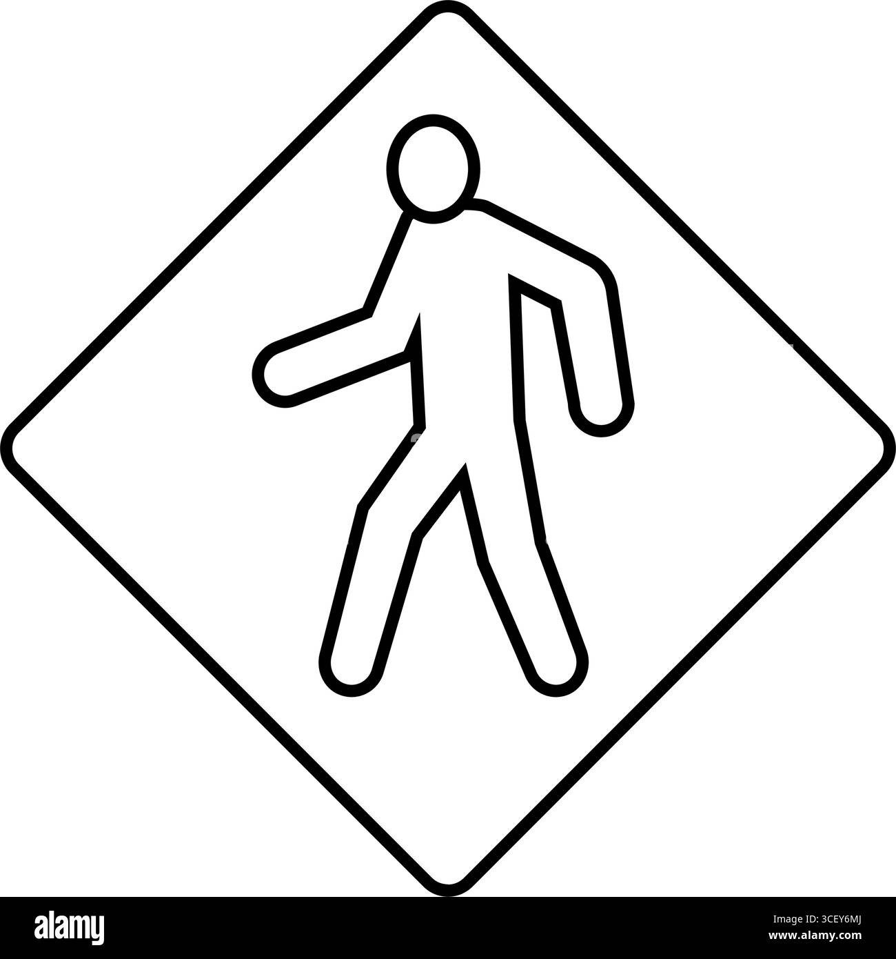 pedestrians crossing car driving obstacles line icon vector ...