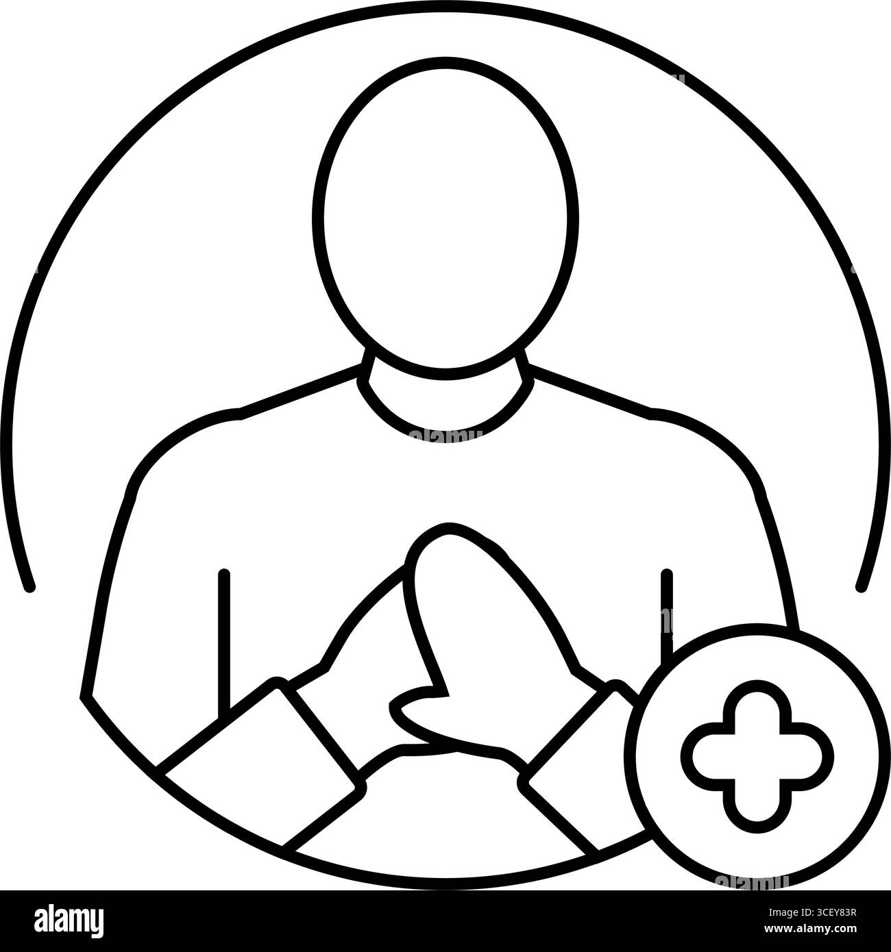 cpr chest compressions line icon vector illustration Stock Vector Image ...