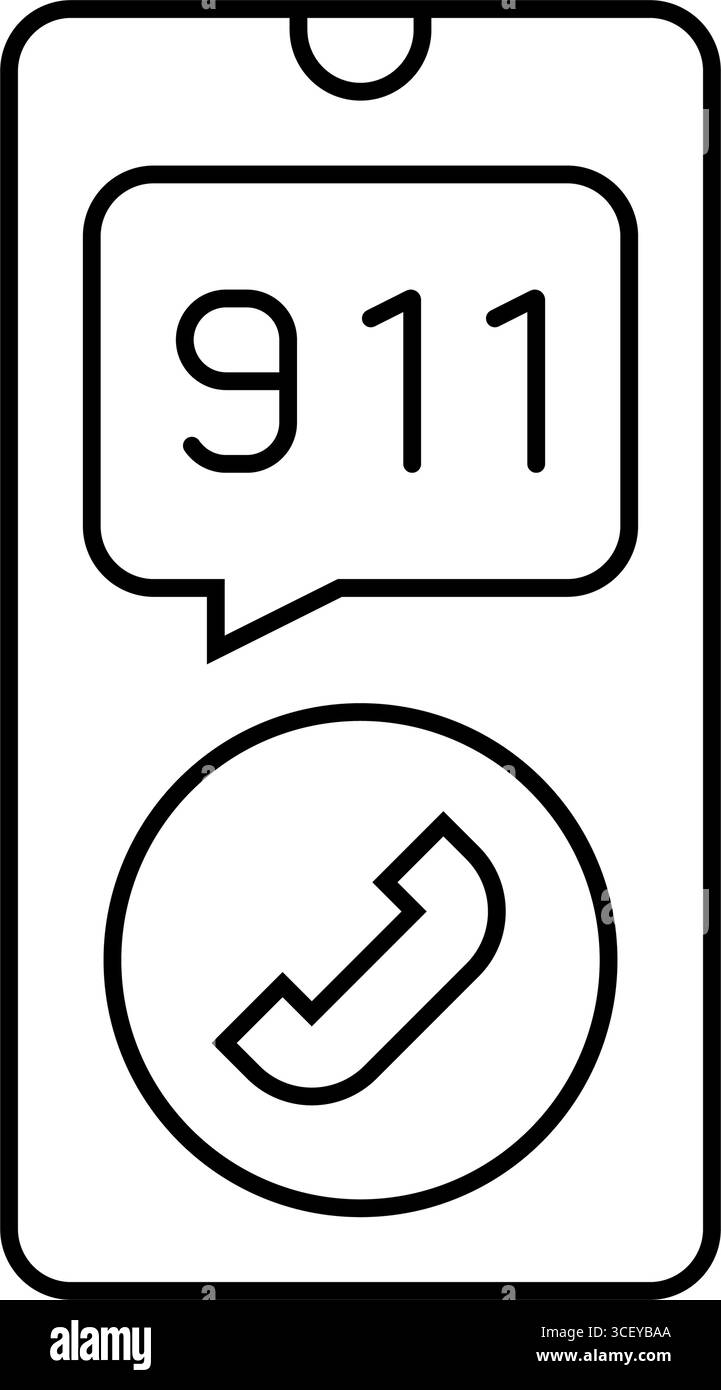 calling emergency services line icon vector illustration Stock Vector ...
