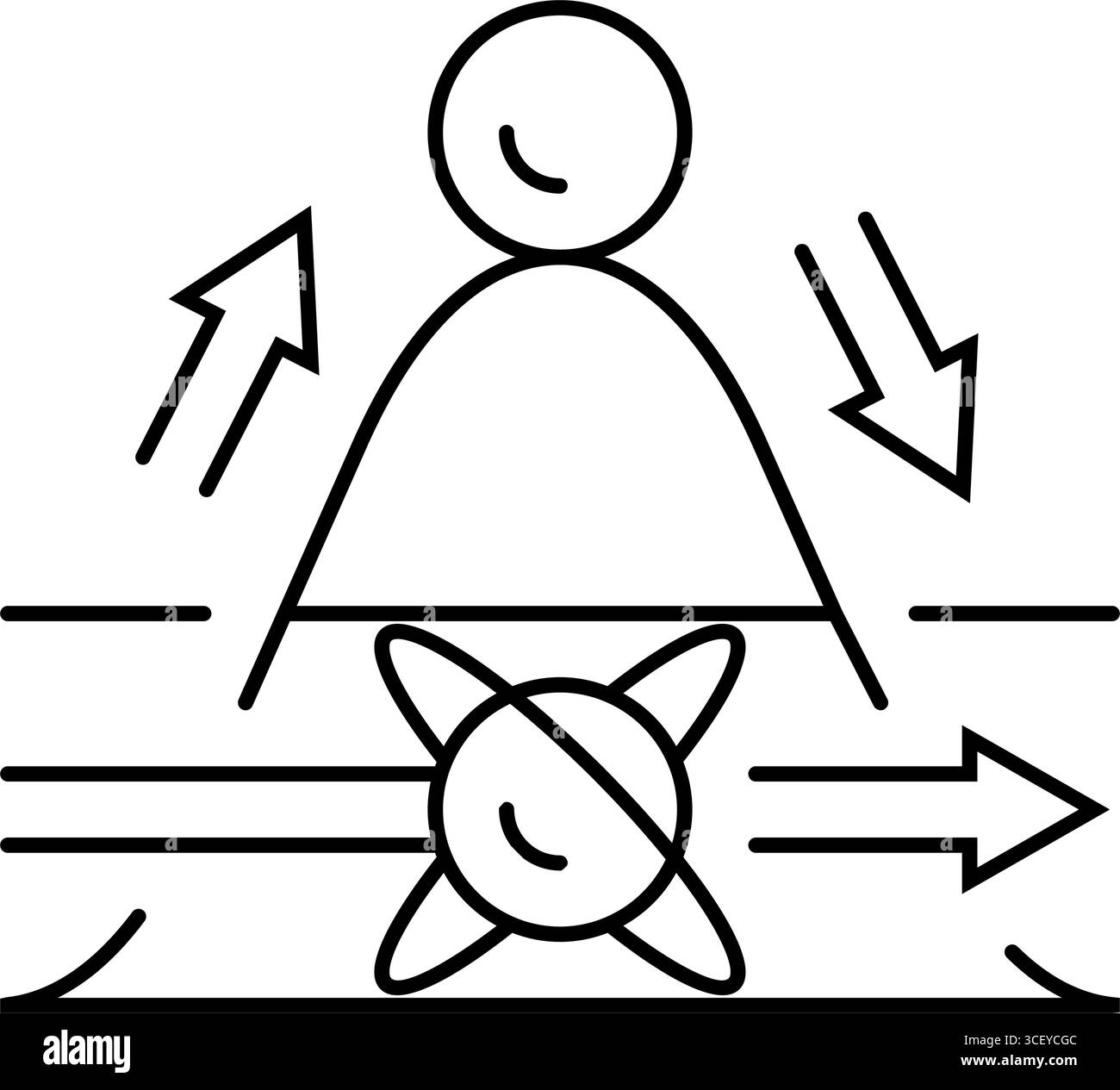 tunneling quantum computer line icon vector illustration Stock Vector ...