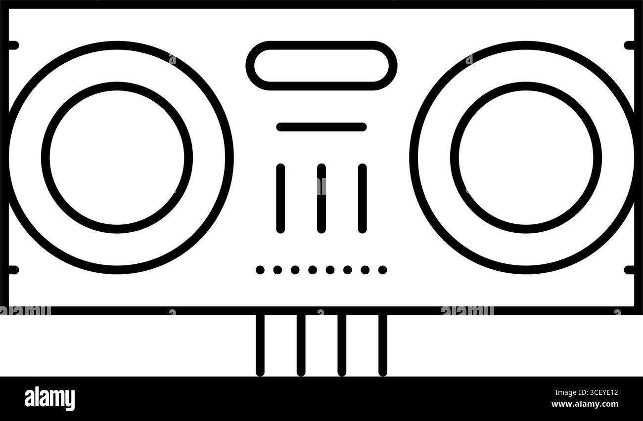ultrasonic distance sensor line icon vector illustration Stock Vector ...