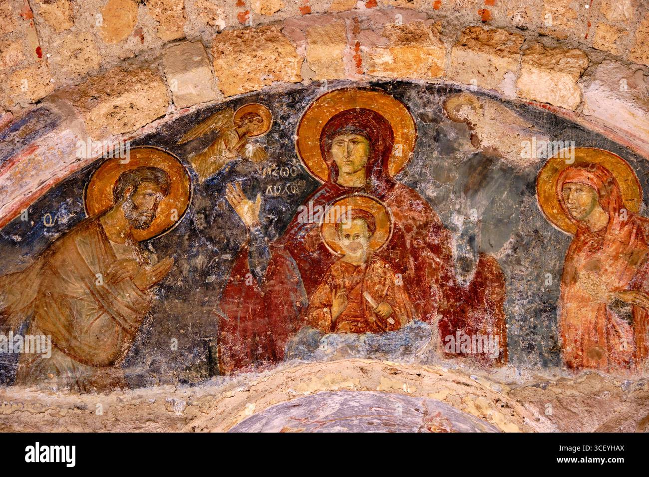 Greece, Peloponnese, archaeological site of Mystra, UNESCO World Heritage Site, church of Odigitria (Afendiko) Stock Photo
