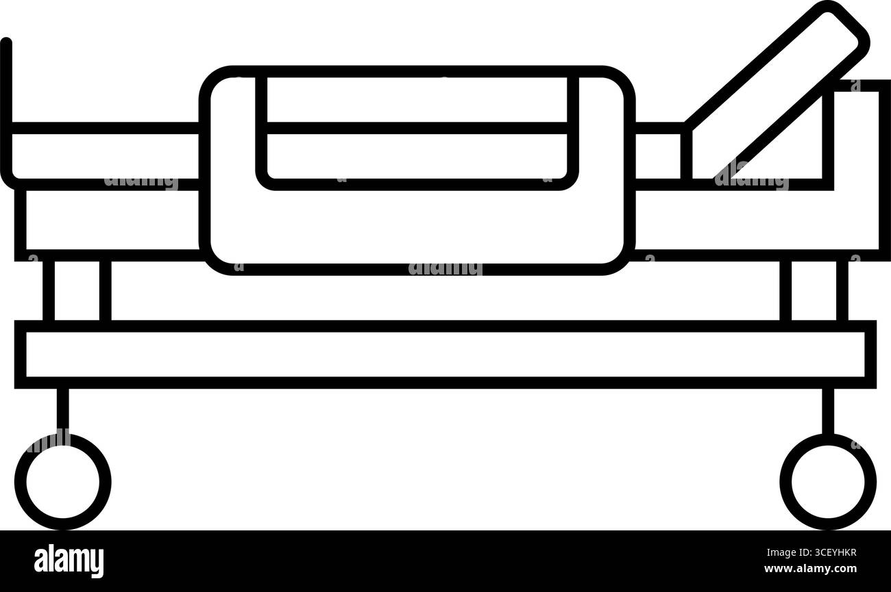 hospital bed availability line icon vector illustration Stock Vector