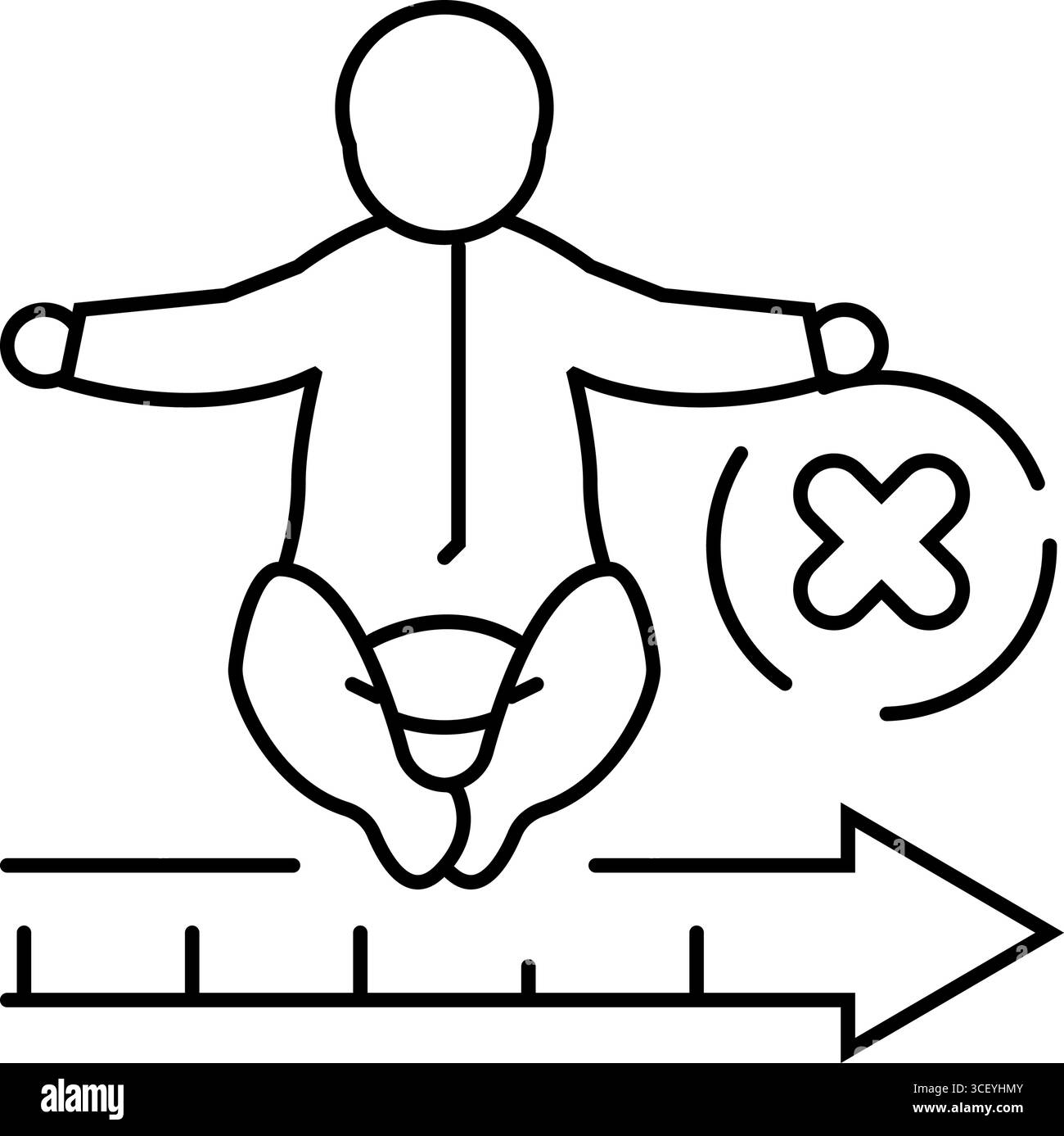 infant mortality rate line icon vector illustration Stock Vector