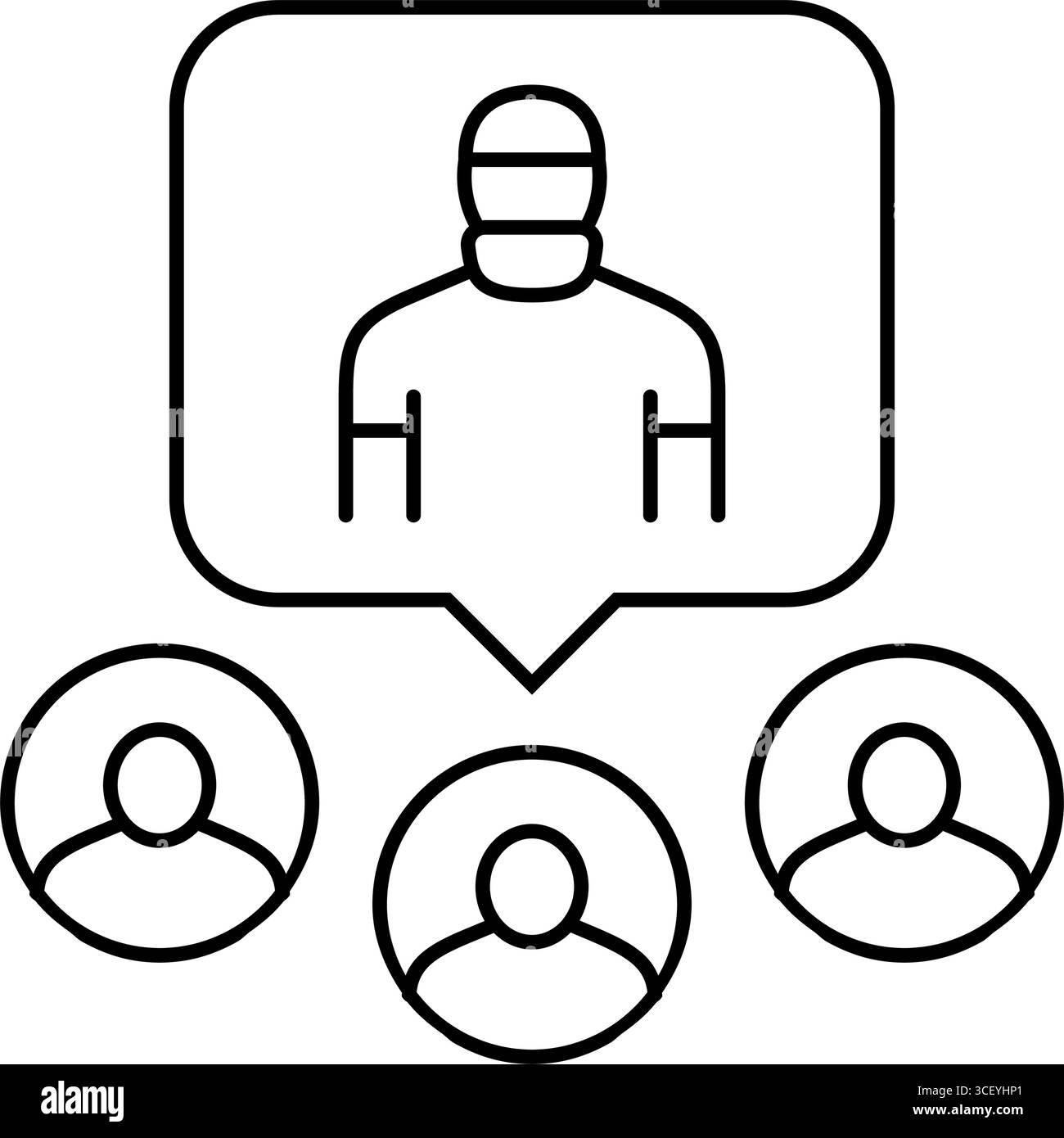 doctor patient ratio line icon vector illustration Stock Vector