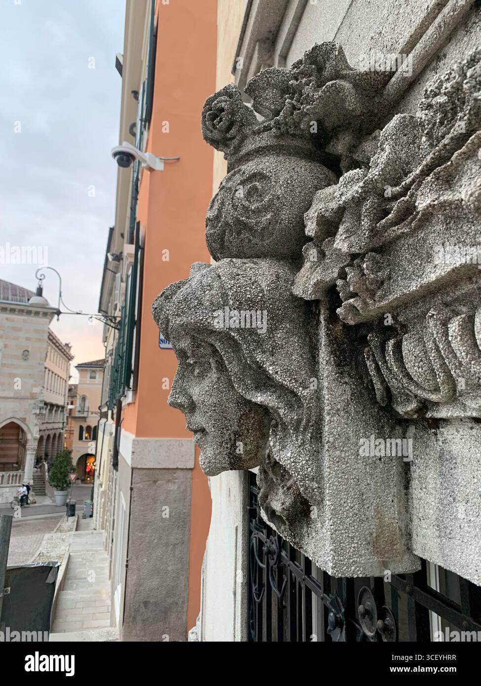 Udine,Italy,detail of architecture,middle ages,autumn,Renaissance,castle. - Smartphone Captured Stock Image