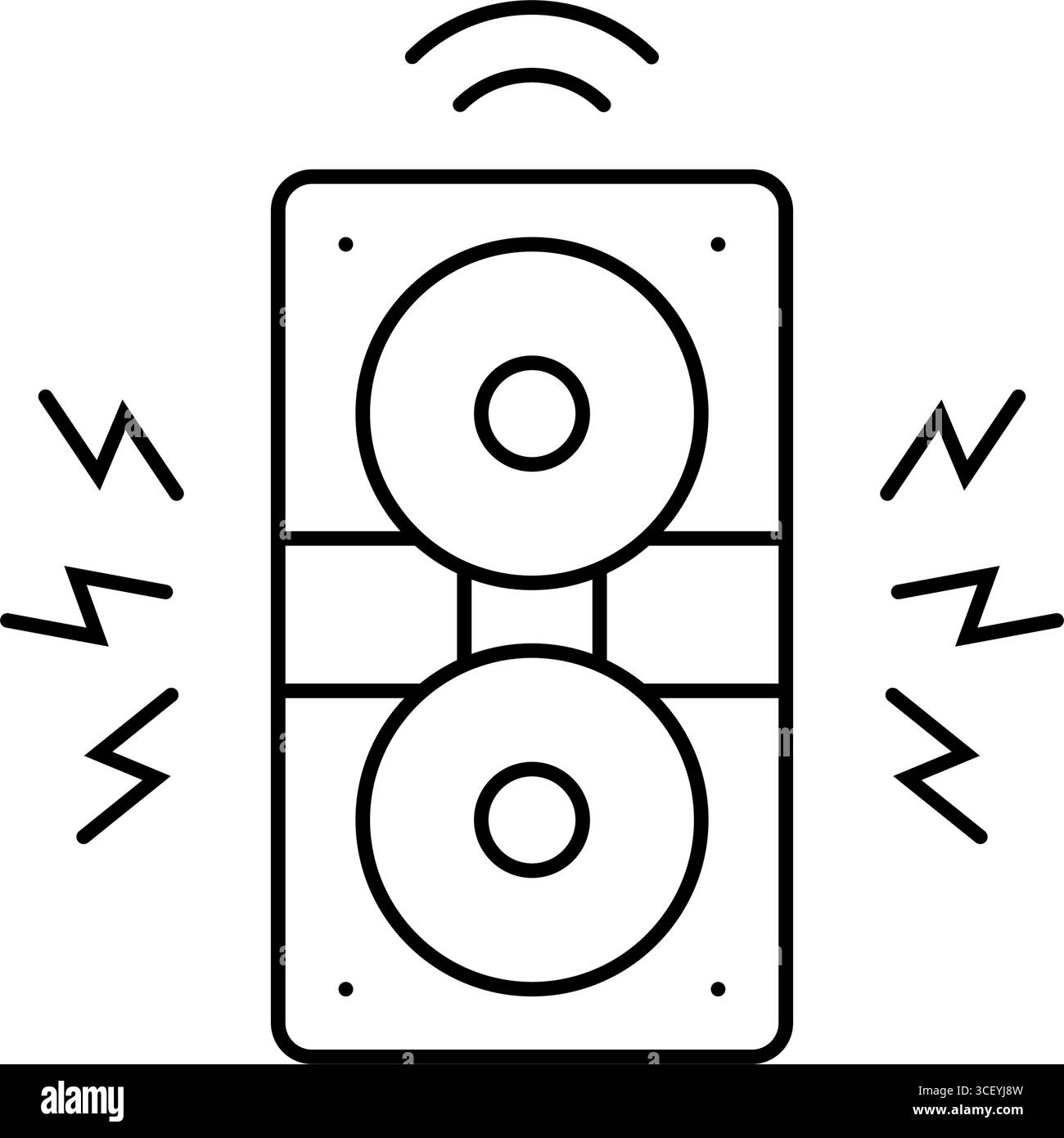 speaker system nightclub emitting noise waves line icon vector ...