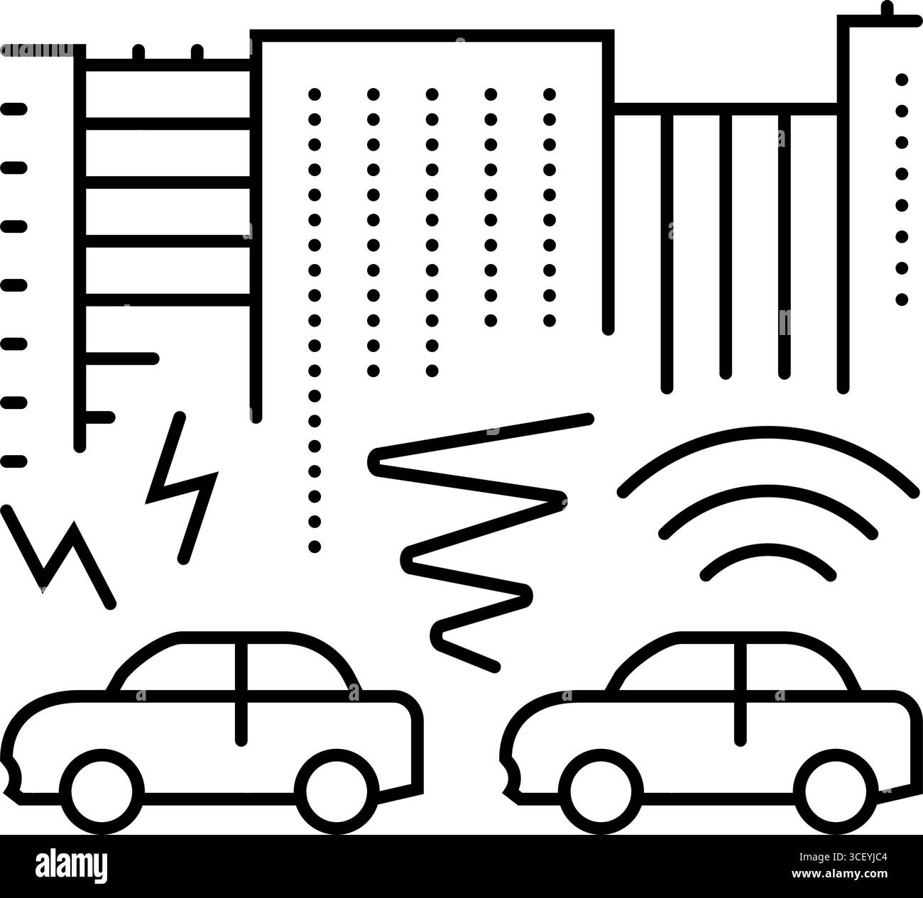 car horn blaring noisy city street line icon vector illustration Stock ...