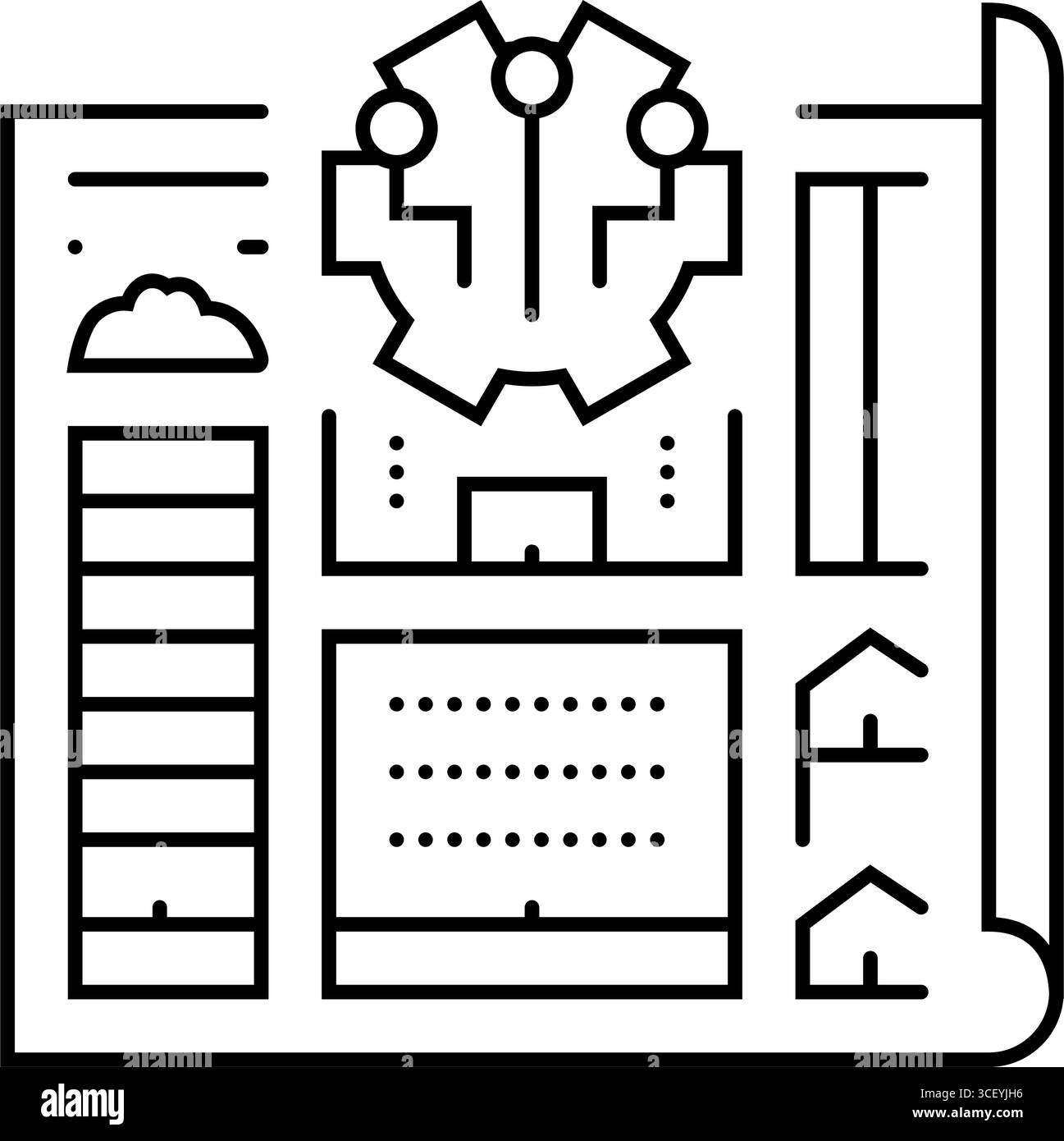 modern smart city layout line icon vector illustration Stock Vector ...