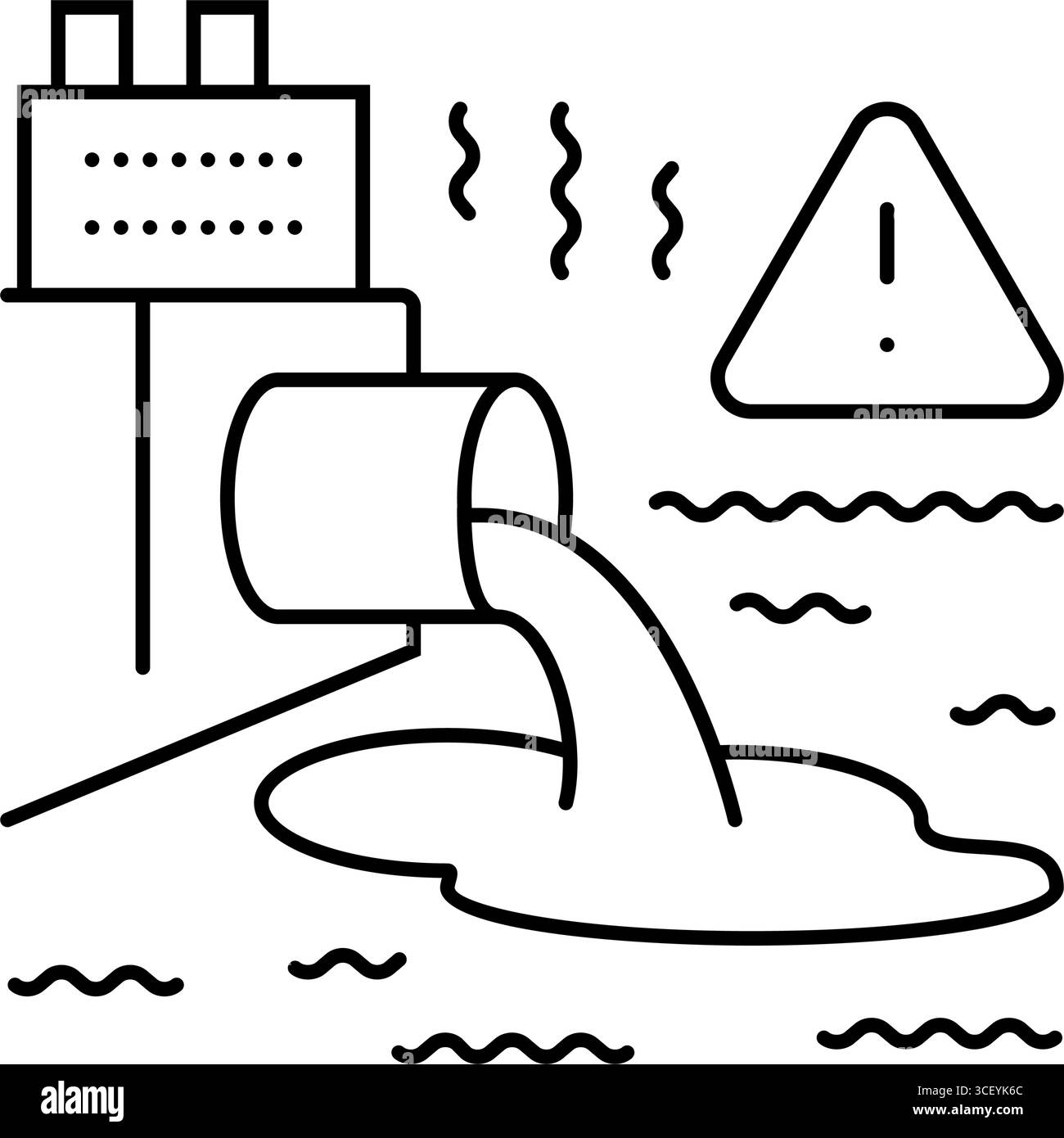 industrial water pollution line icon vector illustration Stock Vector ...