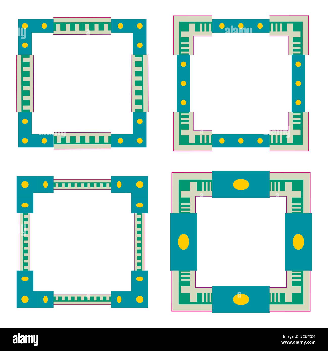 Square frame icon. Braided border ornament. Decorative vector shape ...