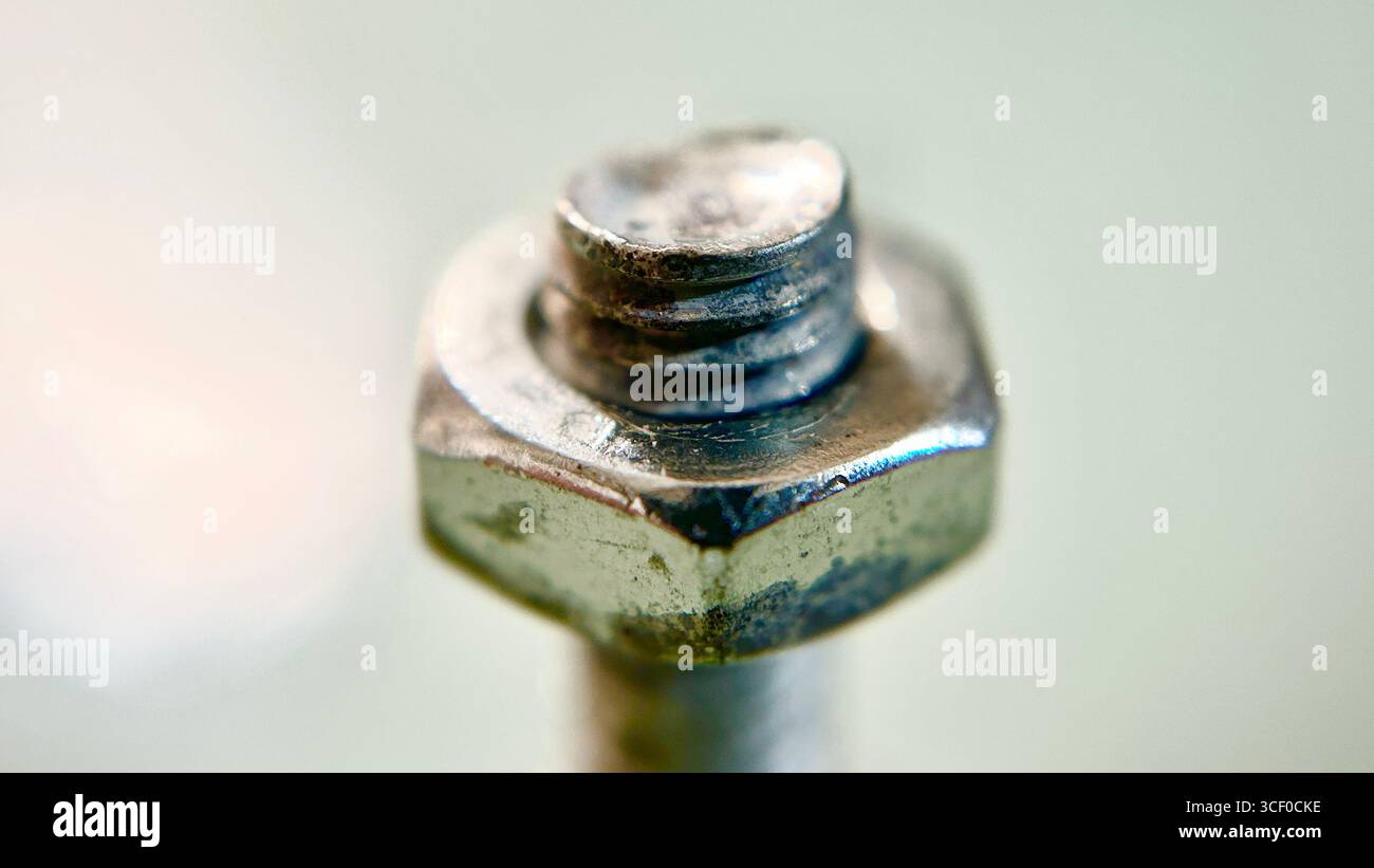 bolt and nut in close up - Smartphone Captured Stock Image