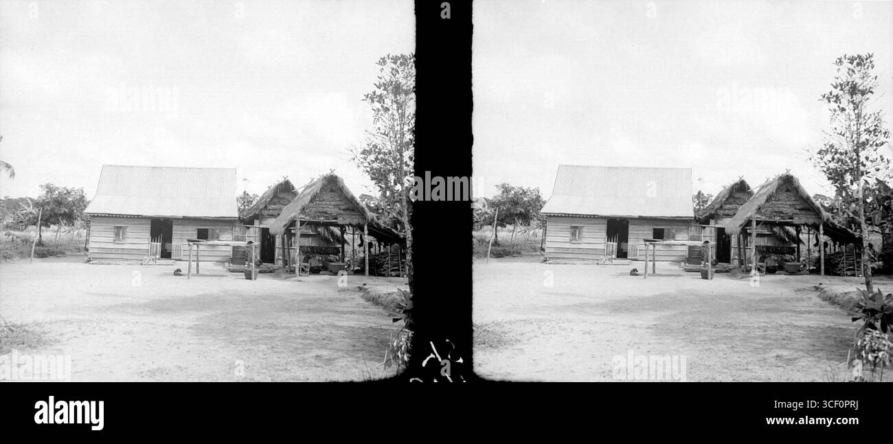 This stereoscopic image from 1940 captures the home of a Javanese ...