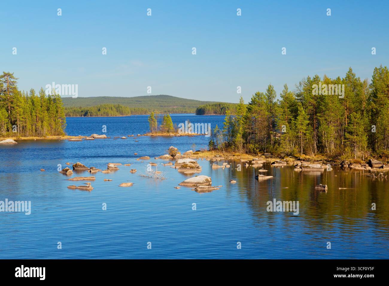 Typical Scandinavian Nature With Lake And Rocks Storuman Lake Swedish typical-scandinavian-nature-with-lake-and-rocks-storuman-lake-swedish