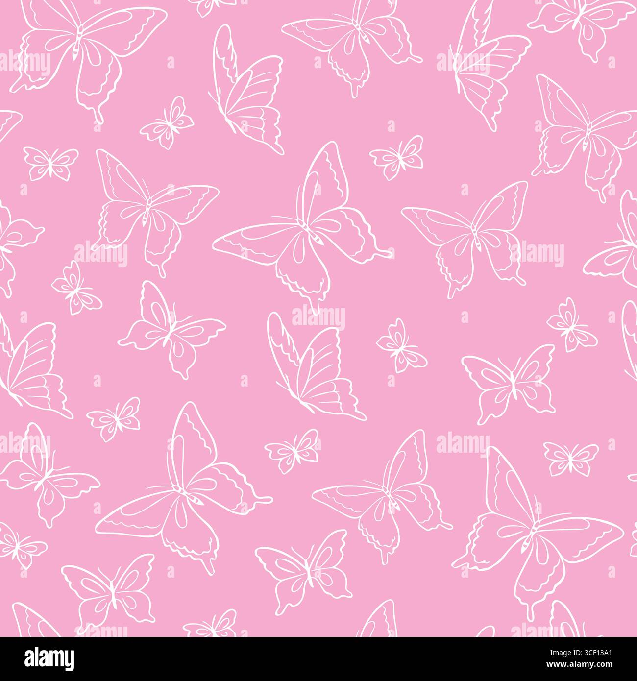 Simple cute butterfly seamless vector pattern Stock Vector