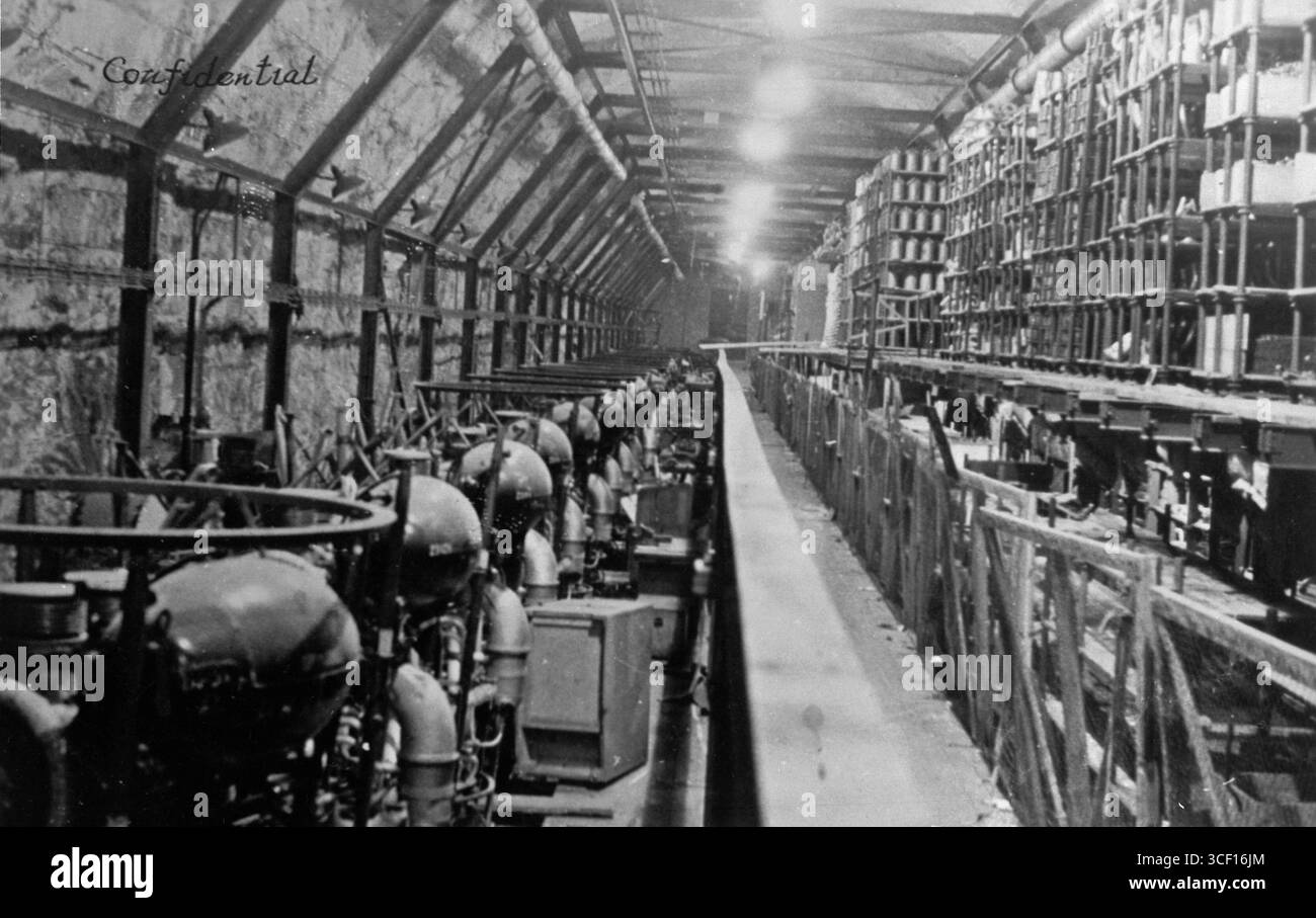 Nazi Secret Engine This 1944 image shows V-2 rocket engines being assembled at the ...