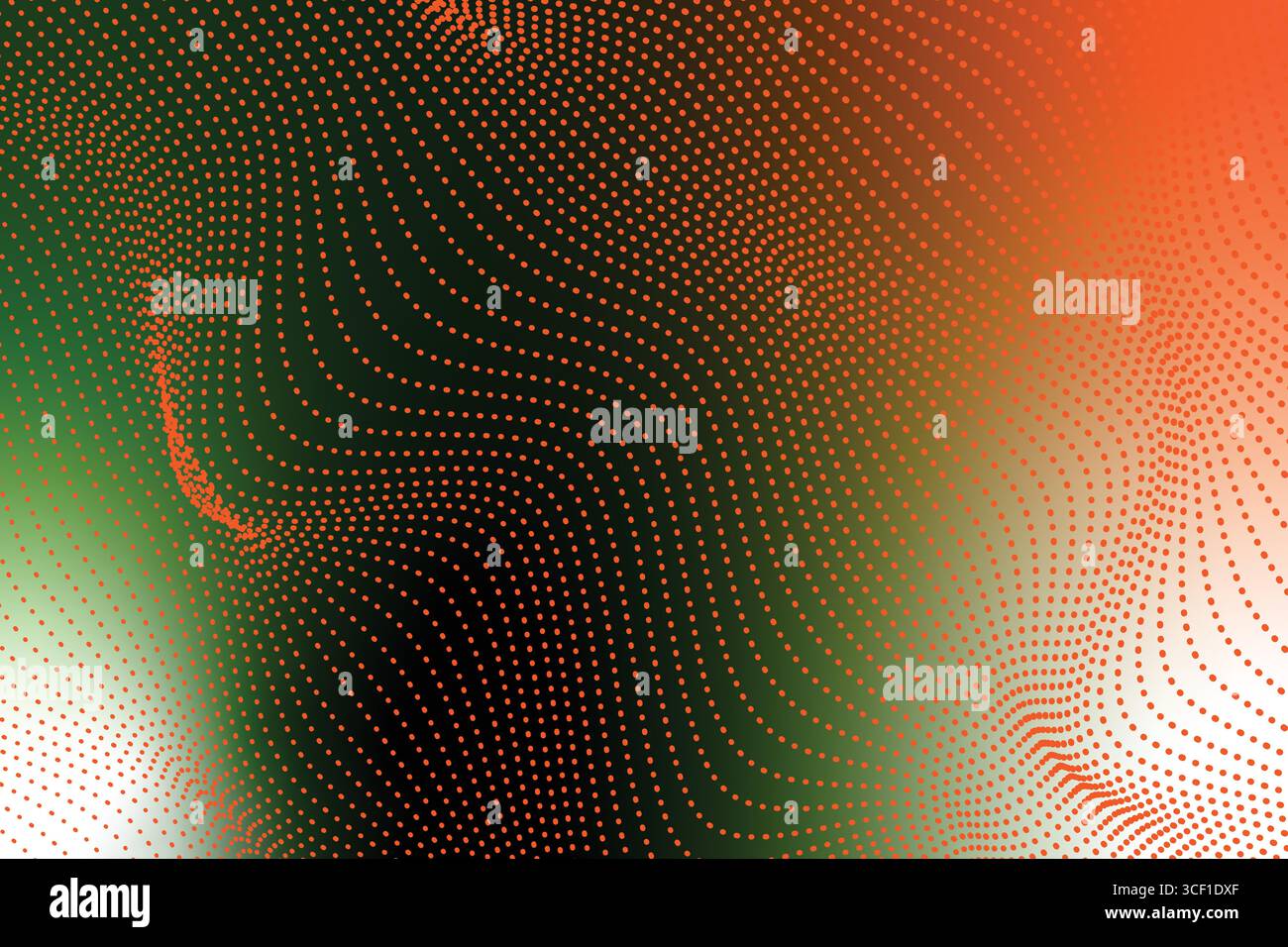 Abstract Dotted Wave Background with Vibrant Orange Dots and Gradient Colors. Stock Vector