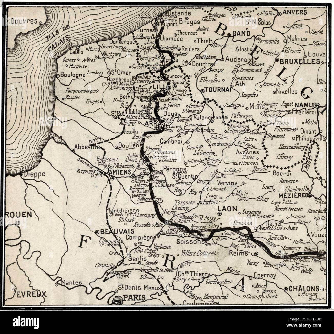 Map western front first world war hi-res stock photography and images ...