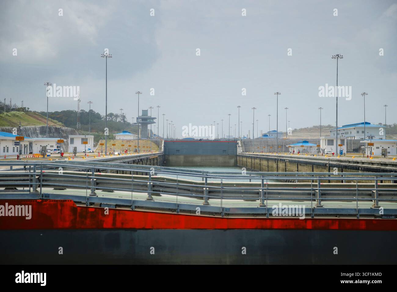 Colón, Panama – April 6, 2017: Views from the new Gatun Locks system ...