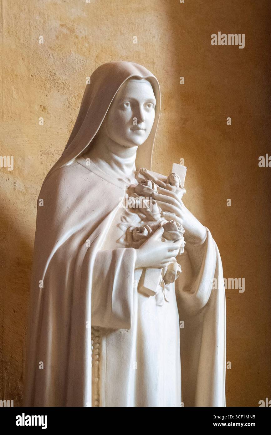 Statue (19th century) of Saint Therese of Lisieux, Carmelite nun and ...