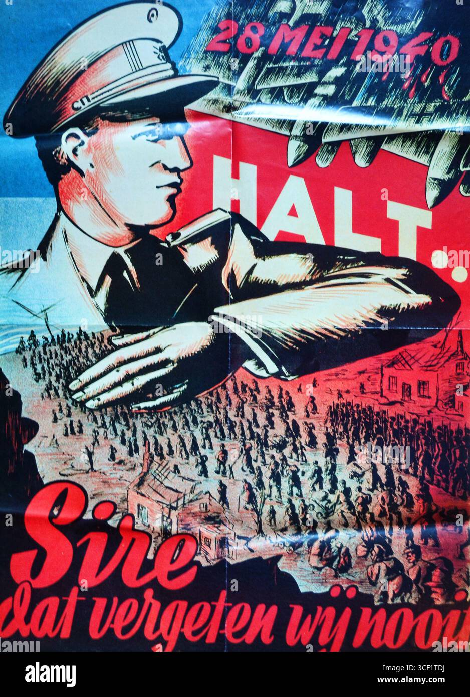 Dat Poster A Belgian propaganda poster from the 1940 campaign featuring King ...