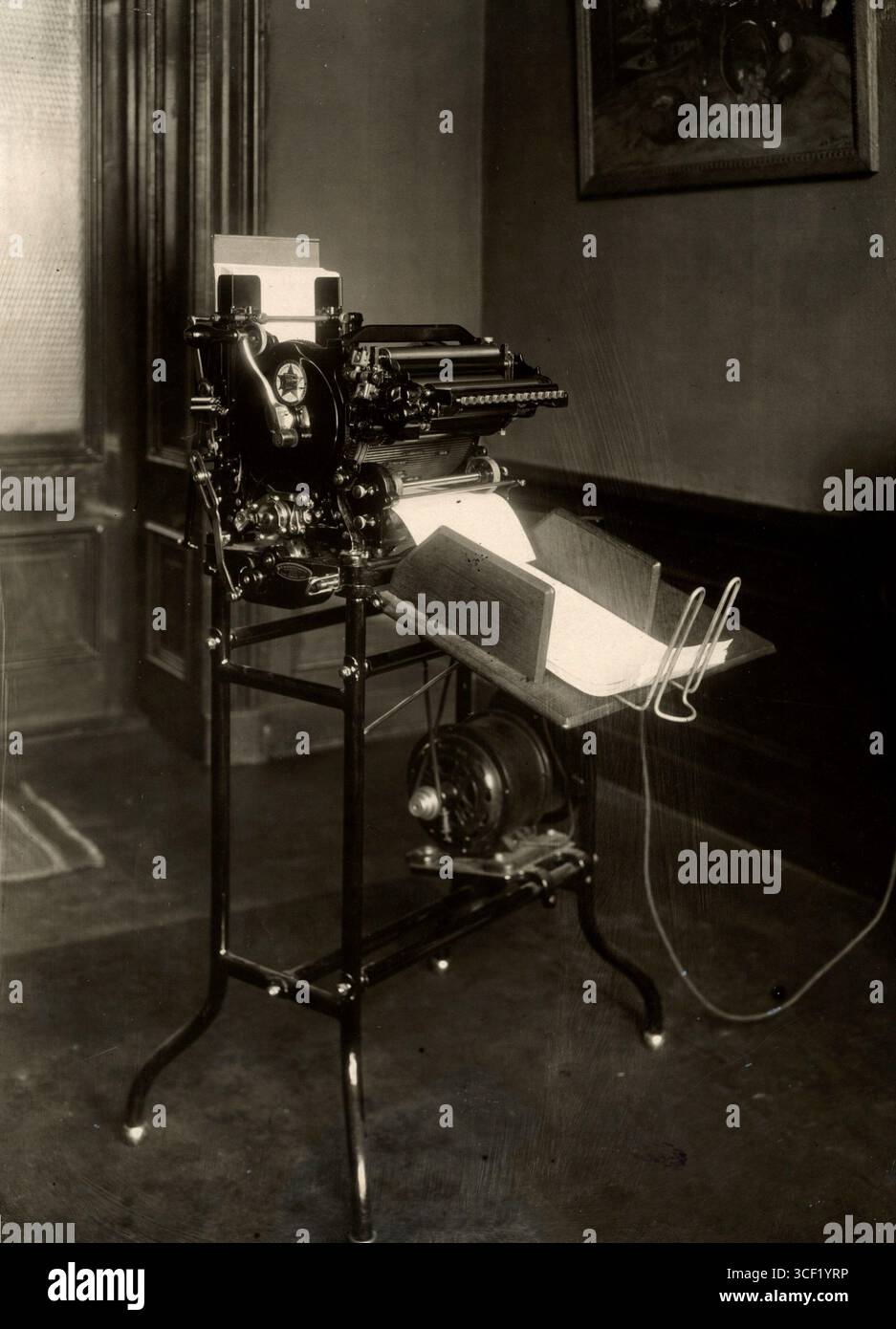 This 1919 photo shows the Multigraph, a printing and copying machine ...