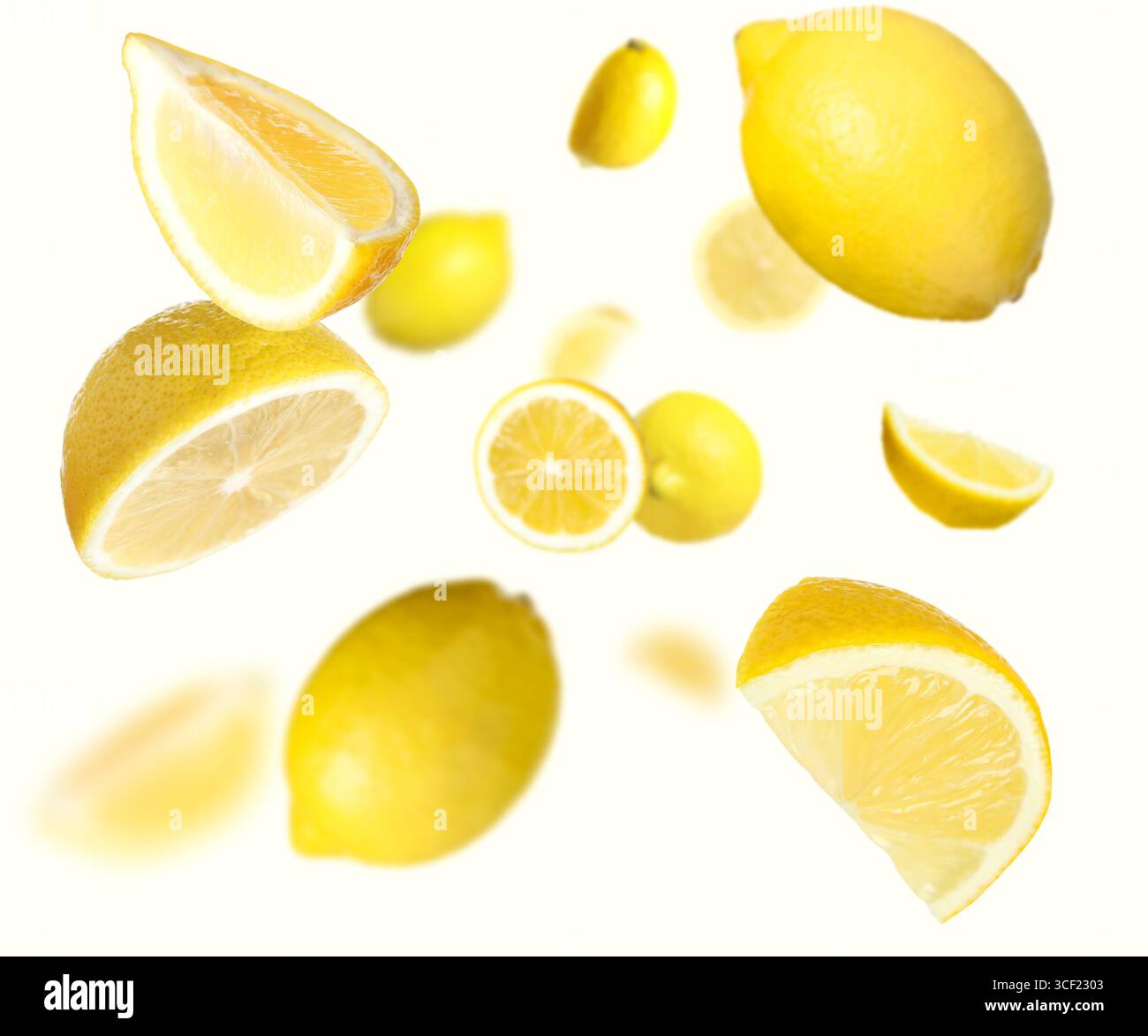 Ripe lemons set in Cut Out Stock Images & Pictures - Alamy