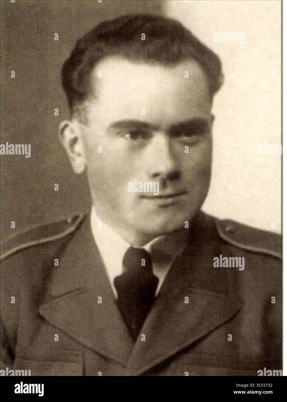 A photograph of Czechoslovak soldier Jan Erný, who died after a bombing ...