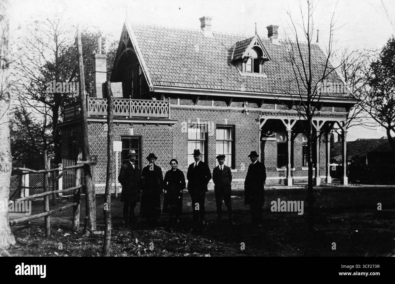 This photograph from 1916 shows the border office located between ...