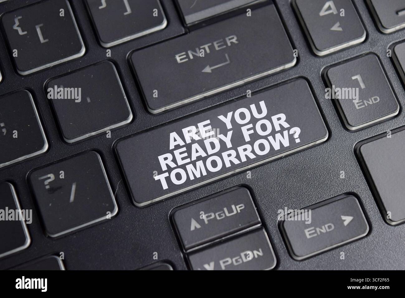 Are you ready for tomorrow on the button keyboard Stock Photo